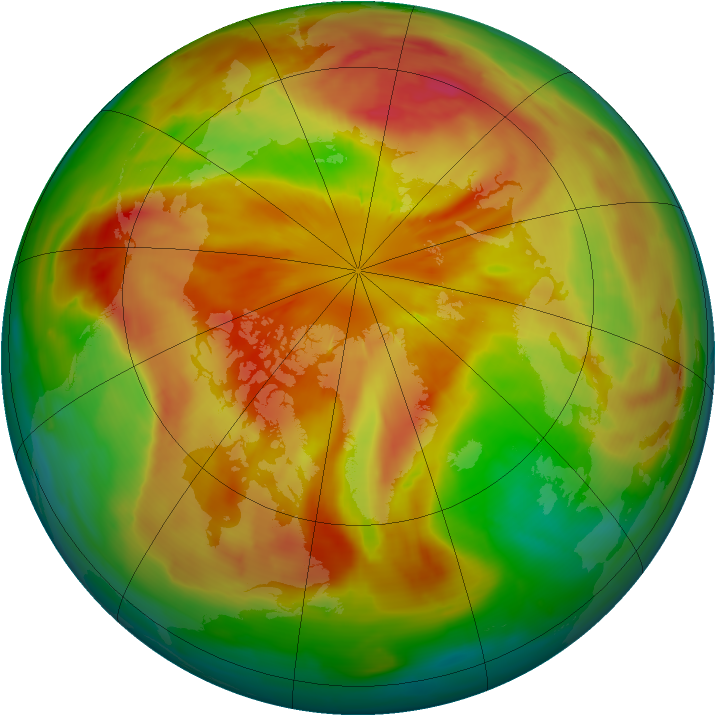 Arctic ozone map for 19 March 2009